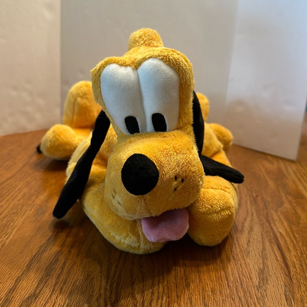Disney Pluto Dog Plush 15 inches Green Collar Soft Floppy Stuffed Animal